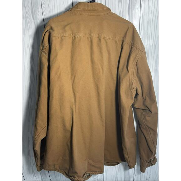 Carhartt Mens 3XL Distressed Flannel Lined Double Pocket Shirt Jacket - Picture 2 of 7